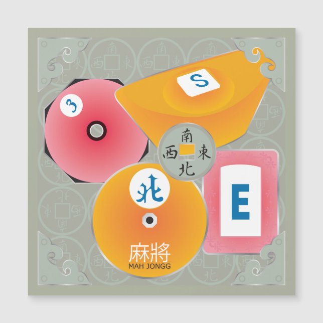 Mah Jongg Bettors Magnet Card (Anverso)