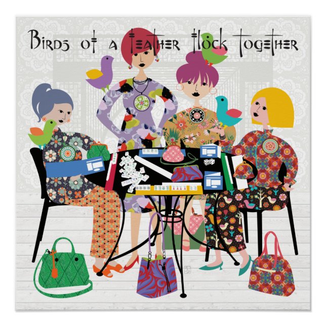 Mah Jongg Birds Poster (Anverso)