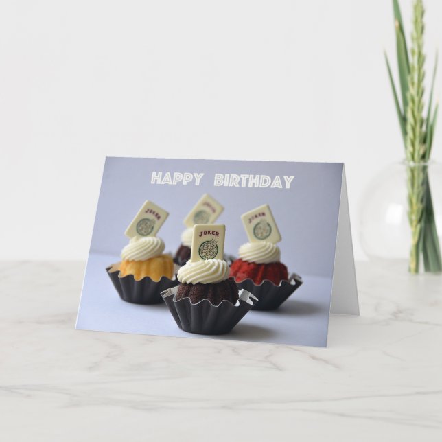 Mah jongg Bizcochito de la tarjeta de cumpleaños (Anverso)