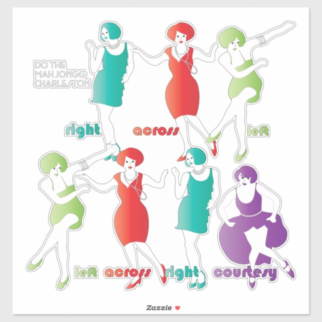 Mah Jongg Charleston Vinyl Pegatina (Hoja)