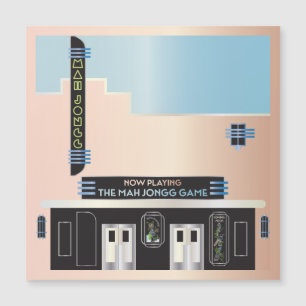 Mah Jongg Deco Theater Magnet Card