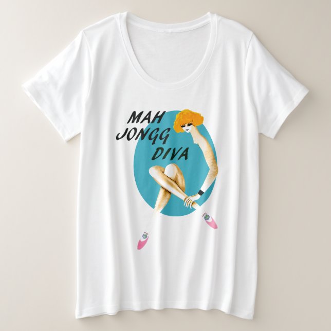 Mah Jongg Diva Plus Size Shirt (Anverso del diseño)
