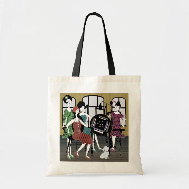 Mah Jongg Flappers Bolsa de Perro (Frente)