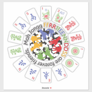 Mah Jongg Friends Vinyl Pegatina