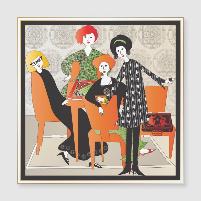 Mah Jongg Game Flat Magnet (Anverso)