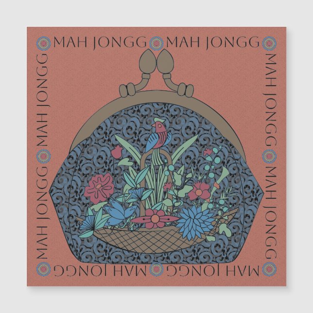 Mah Jongg imán plano de la bolsa de flores (Anverso)
