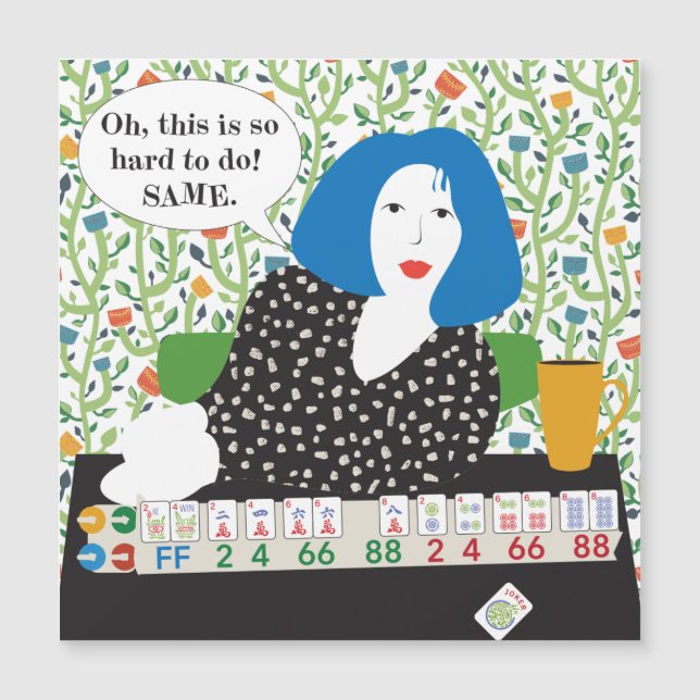 Mah Jongg Joker Discard Flat Magnet (Anverso)