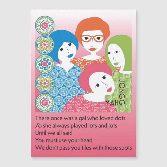 Mah Jongg Limerick Dots Magnet Card (Anverso)