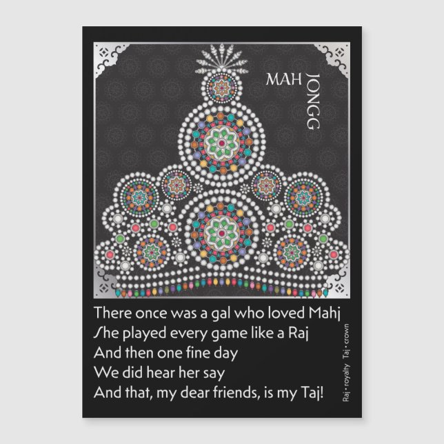 Mah Jongg Limerick Taj Flat Magnet (Anverso)