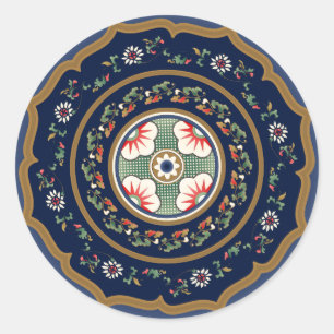 Mah Jongg Patterns Classic Round Pegatina