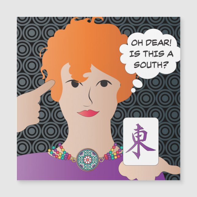 Mah Jongg Sayings Winds Magnet Card (Anverso)