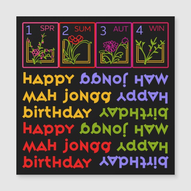Mah Jongg Seasons Birthday Magnet (Anverso)
