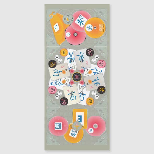 Mah Jongg Winds Magnet Card (Anverso)