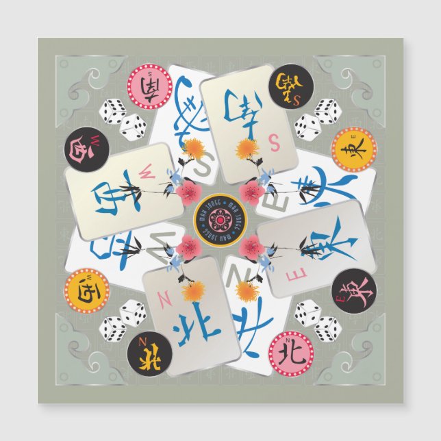 Mah Jongg Winds Magnet Card (Anverso)