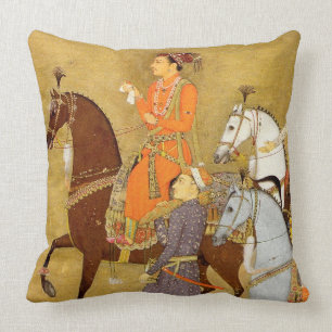 Maharajá a caballo, Cojín decorativo de Mughal d
