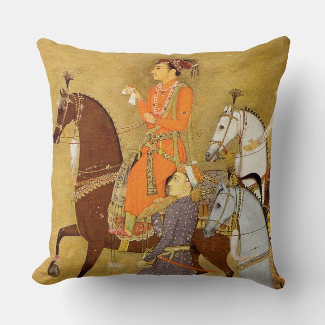 Maharajá a caballo, Cojín decorativo de Mughal del (Anverso)