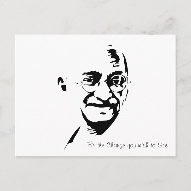 Mahatma Gandhi - Sea el cambio - postal (Anverso)
