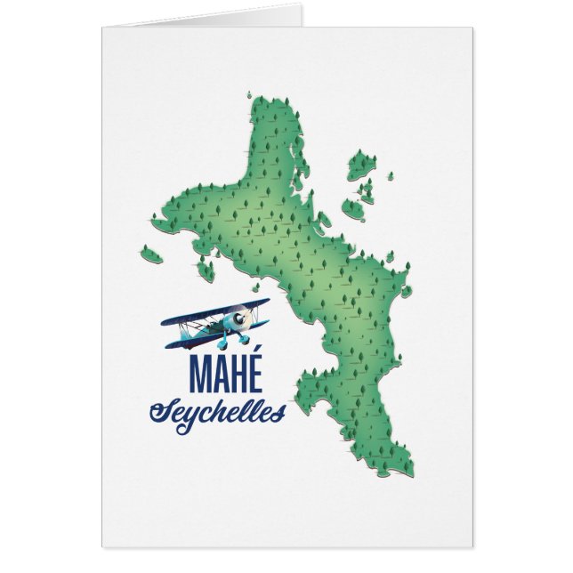 Mahé, Seychelles Mapa antiguo (Frente)