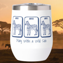 Mahj con un lado salvaje taza de vino con estampad