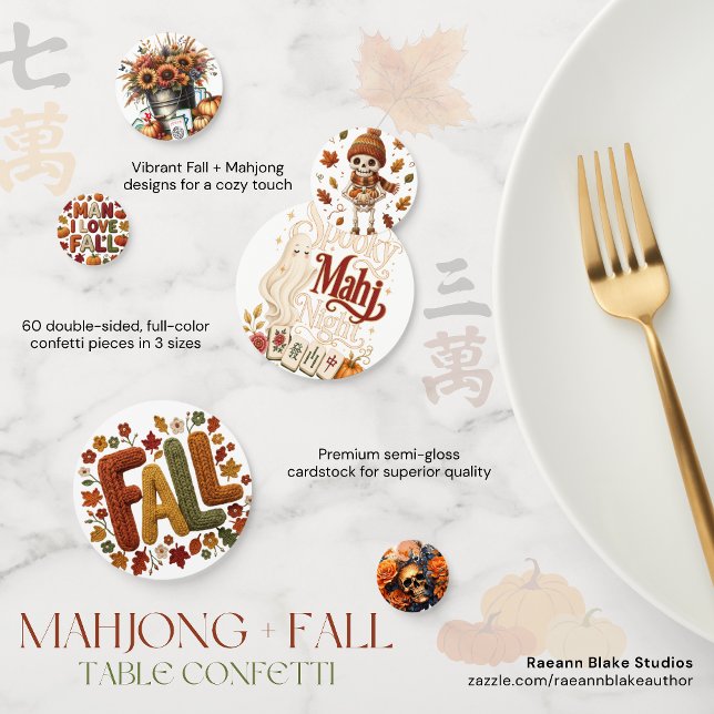 Mahjong + Confeti para Mesa con Diseño de Otoño (Subido por el creador)