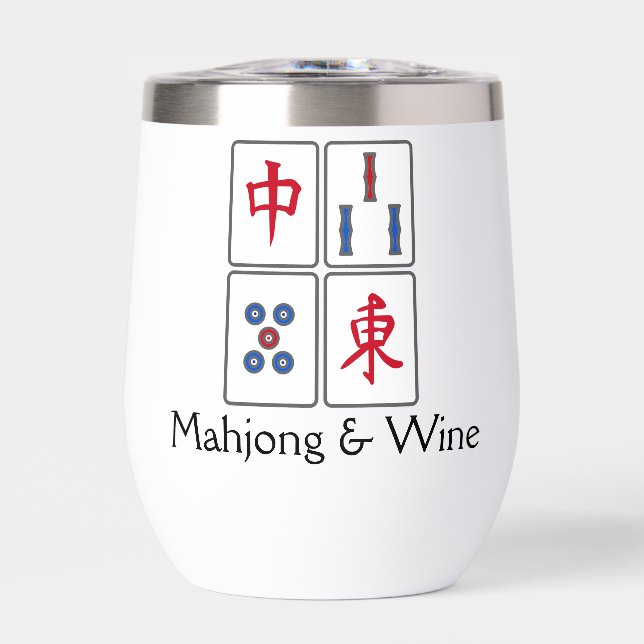 Mahjong Design Thermal Wine Tumbler (Frente)