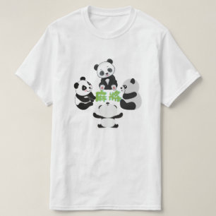 Mahjong Panda Cute Graciosa Camiseta