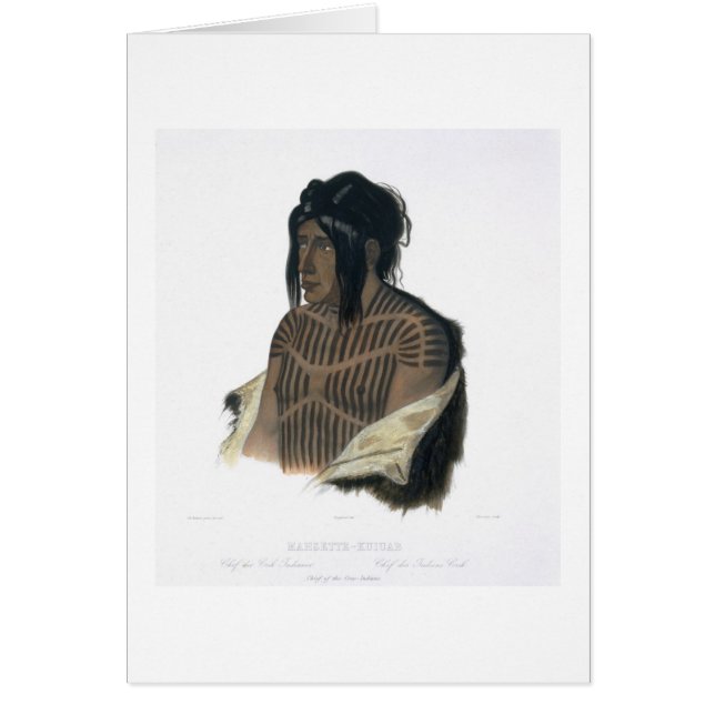 Mahsette-Kuiuab, jefe de los indios del Cree, (Frente)