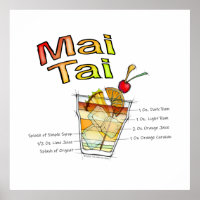 MAI TAI COCKTAIL RECETA POSTERS Y IMPRESIONES DE A