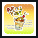 MAI TAI COCKTAIL RECETA POSTERS Y IMPRESIONES DE A<br><div class="desc">Un ilustracion a todo color del famoso cóctel de ron doble Tiki, el Mai Tai. El dibujo muestra un vaso de rocas (a la antigua) lleno de hielo y cada ingrediente repartido según los coeficientes de la receta. El cóctel de ensueño incluye guirnaldas de cereza de Maraschino, una rebanada de...</div>