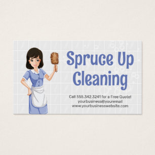 Maid Holding Feather Duster   Soap Bubbles