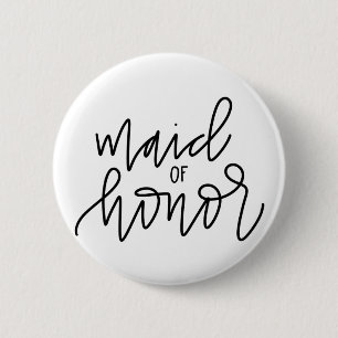 Maid of Honor Calligraphy 2¼ pulgada botón de redo