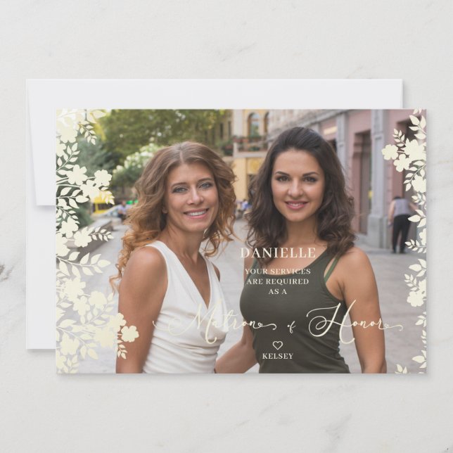 Maid of Honor Proposal Botanical Frame Photo (Anverso)