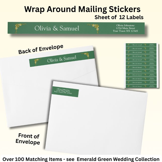Mailing Stickers, Emerald Green & Gold (Subido por el creador)