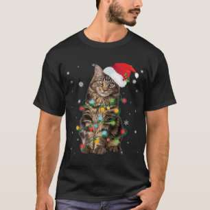 Maine Coon Cat Navidades camisetas ligeras Gracios
