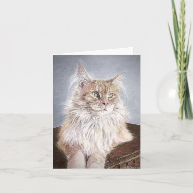 Maine Coon cat notecard (Anverso)