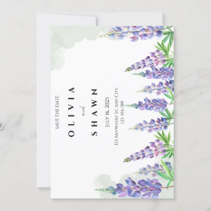Maine lupin Wedding Guardar la invitación de fecha