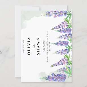 Maine lupin Wedding Guardar la invitación de fecha