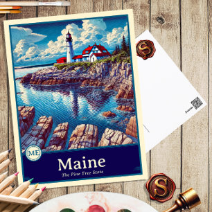 Maine Postal de estilo anime con sombreado cel