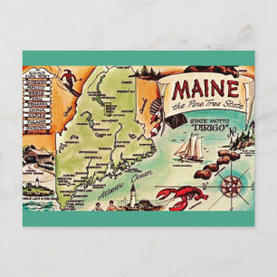 Maine - Tarjeta Postal del Estado del Pino
