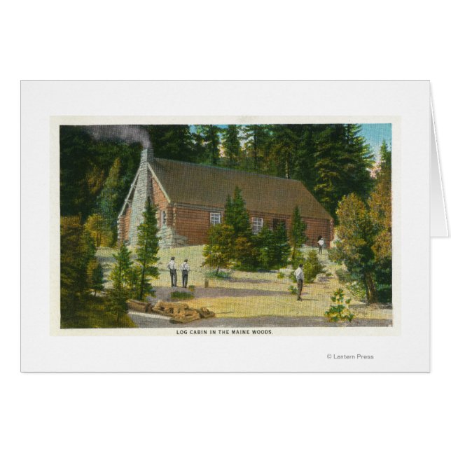 MaineView de una cabina de registro en Maine Woods (Anverso (Horizontal))