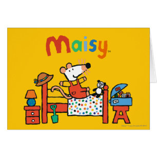 Maisy adorable en guardapolvos rojos