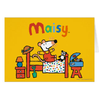 Maisy adorable en guardapolvos rojos