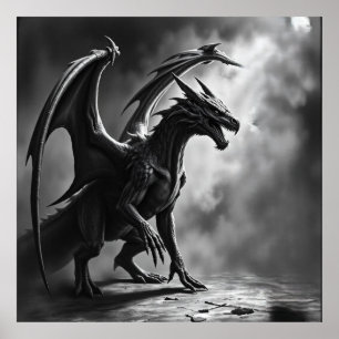 Majestad de la Sombra: Arte de carbón Dragón