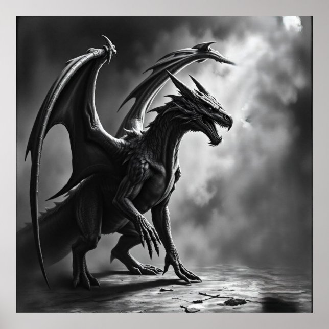 Majestad de la Sombra: Arte de carbón Dragón (Frente)