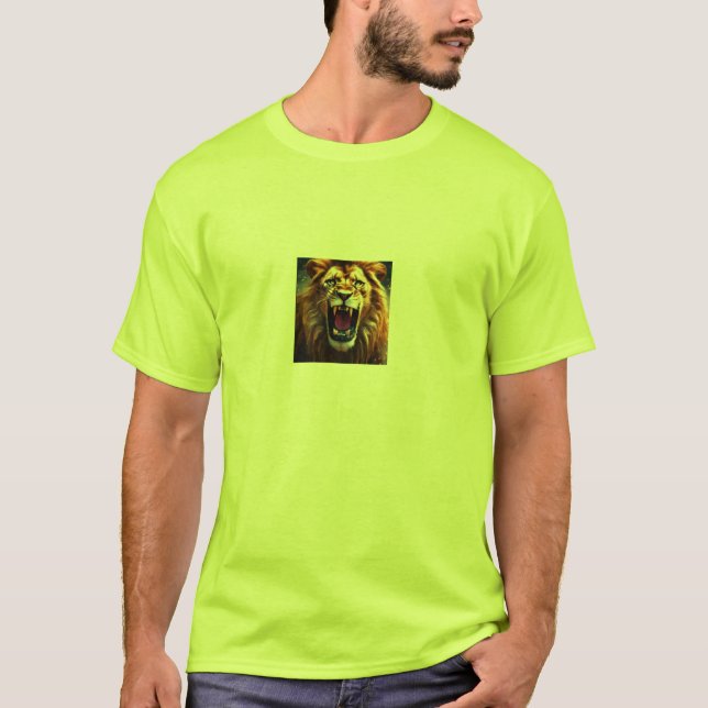 Majestad ruidosa: camiseta de impresión de león pr (Anverso)
