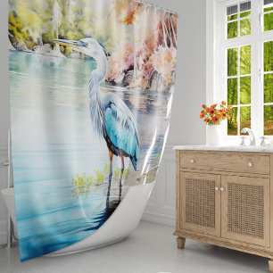 Majestad Tranquila: Cortina de ducha Blue Heron Ha
