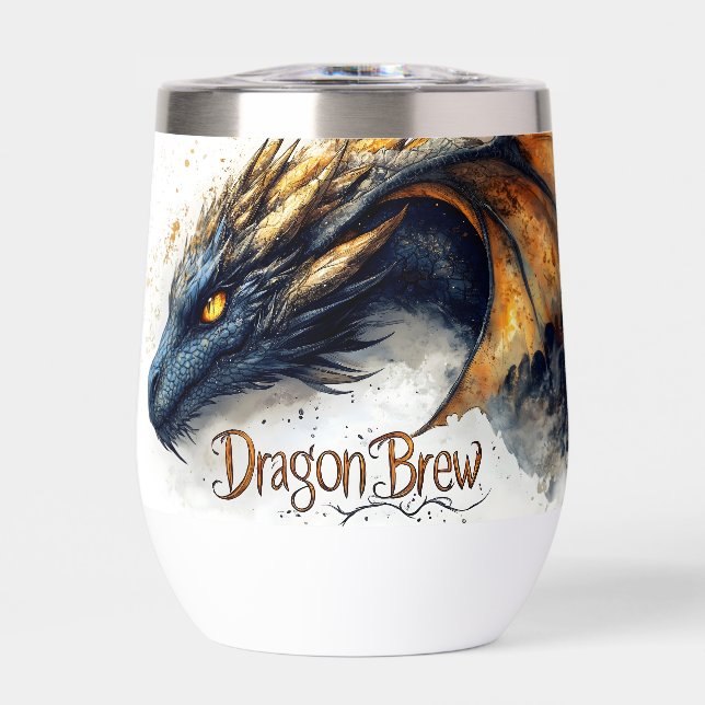 Majestic Dragon Head Watercolor Ilustracion (Frente)