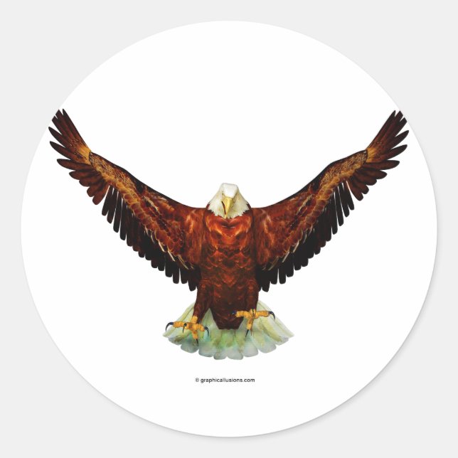 Majestic Eagle Round Pegatinas (Anverso)