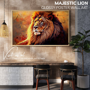 Majestic León Glossy Poster Wall Art