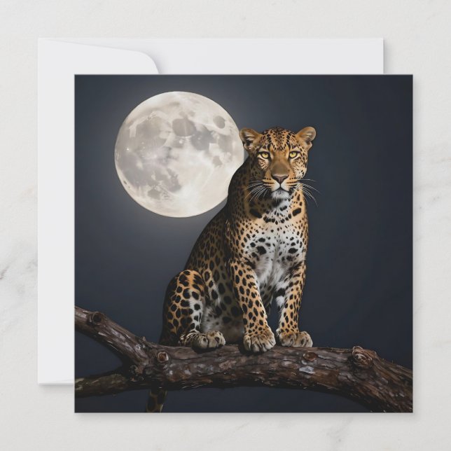 Majestic Leopard and Full Moon Blank (Anverso)